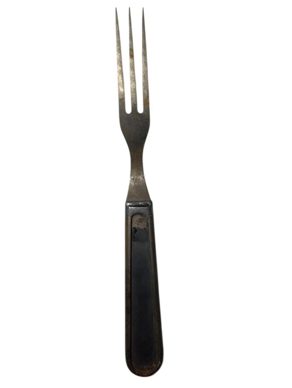 Antique Vintage Metal 3 Tine Dinner Fork Large Handle Flatware Kitchen Utensil
